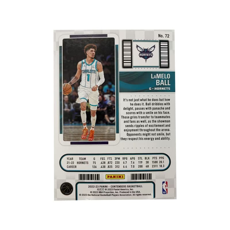 Коллекционные карточки PANINI 2021 22 Hornets ЛаМело Болл ЛиАнджело Шар Рефракция Шар Game Ticket Коллекция Essentials Спортивные карты - изображение 2
