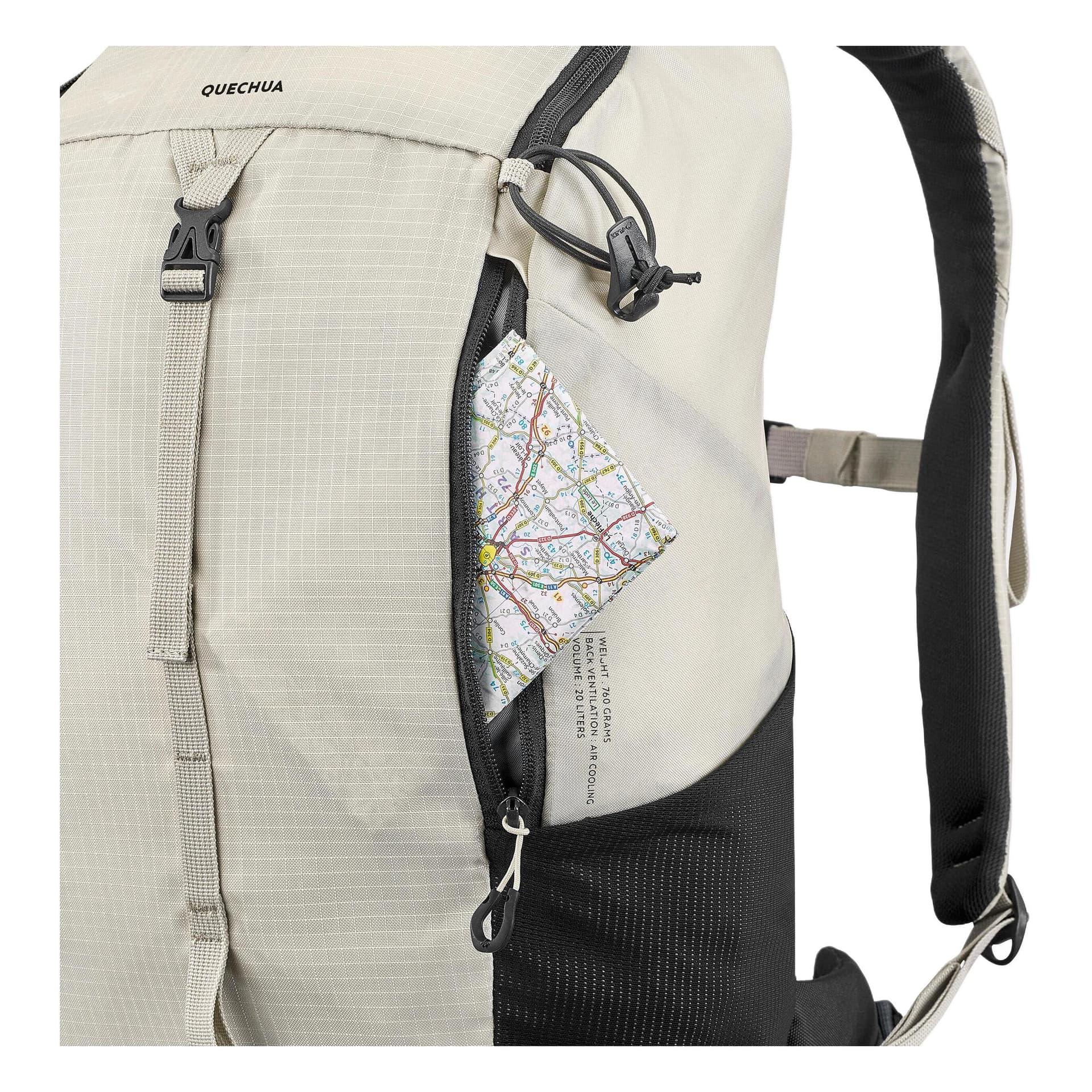 DECATHLON 20L Альпинистский рюкзак для активного отдыха сумка на открытом воздухе полиэстер бежевый унисекс - изображение 10