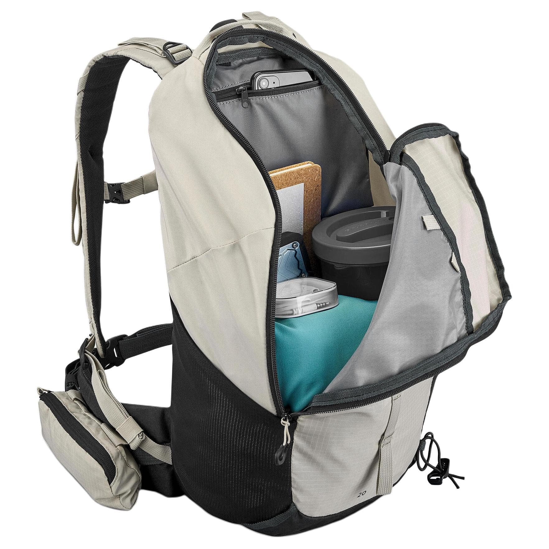 DECATHLON 20L Альпинистский рюкзак для активного отдыха сумка на открытом воздухе полиэстер бежевый унисекс - изображение 6