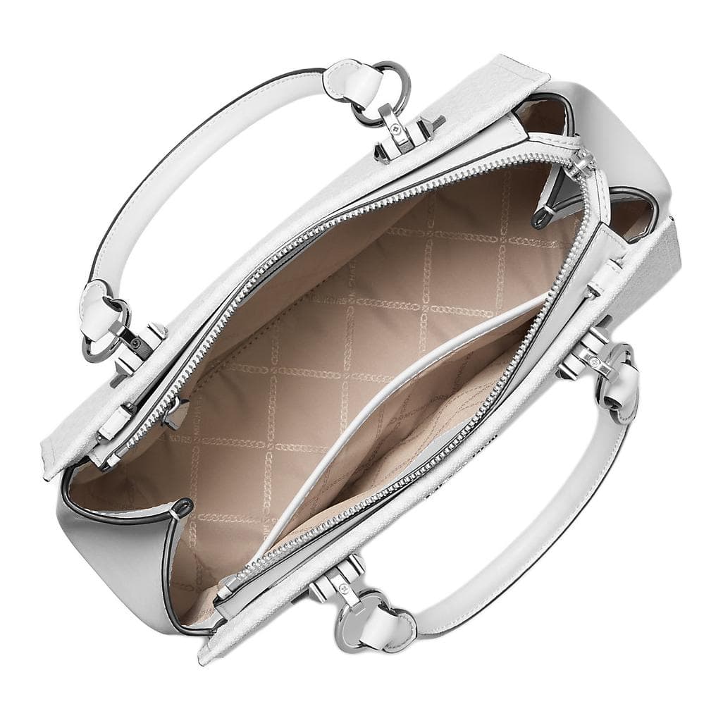 Сумка MICHAEL KORS MARILYN Покрытая холстовая сумка через плечо сумка среднего размера белая для женщин - изображение 3