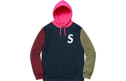 Худи Supreme SS19 S Logo Colorblocked Hoodie Navy - изображение 1