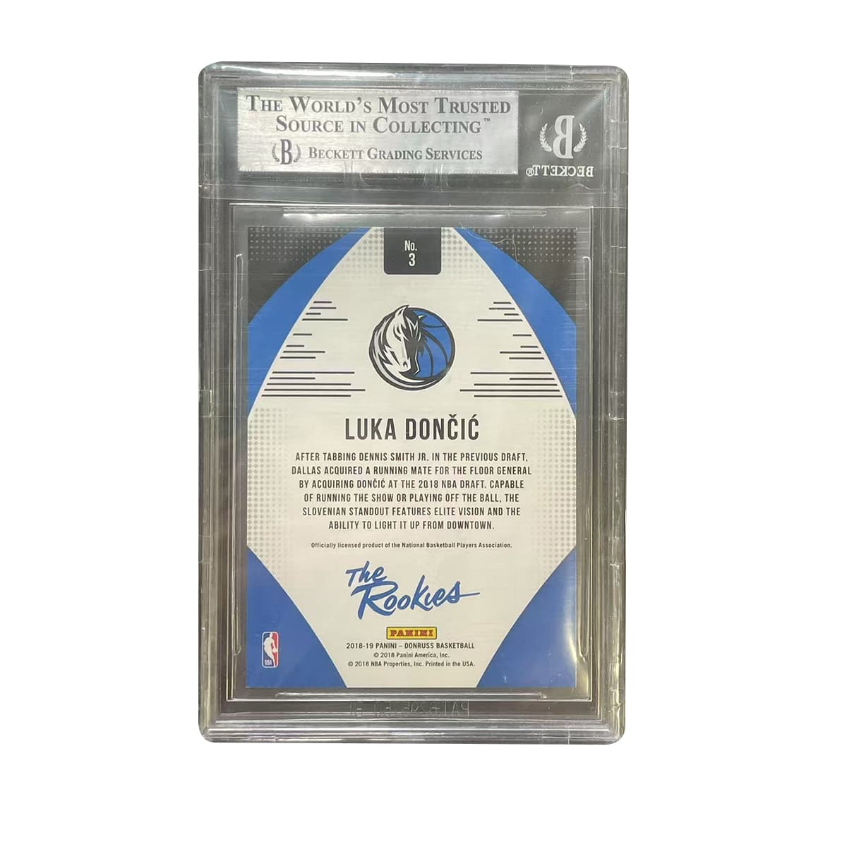 PANINI 2018-19 Doncic Luka 77 Durex Новичок Карта Даллас Маверикс BGS Высокий рейтинг Звездная карта Редкая карта Оценка карты Одиночная упаковка - изображение 2