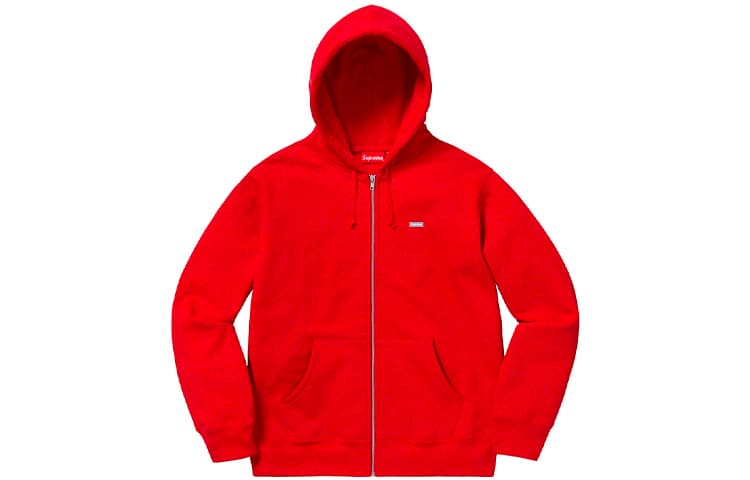 Кофта Supreme FW18 Reflective Small Box Zip Up Sweatshirt Red - изображение 1
