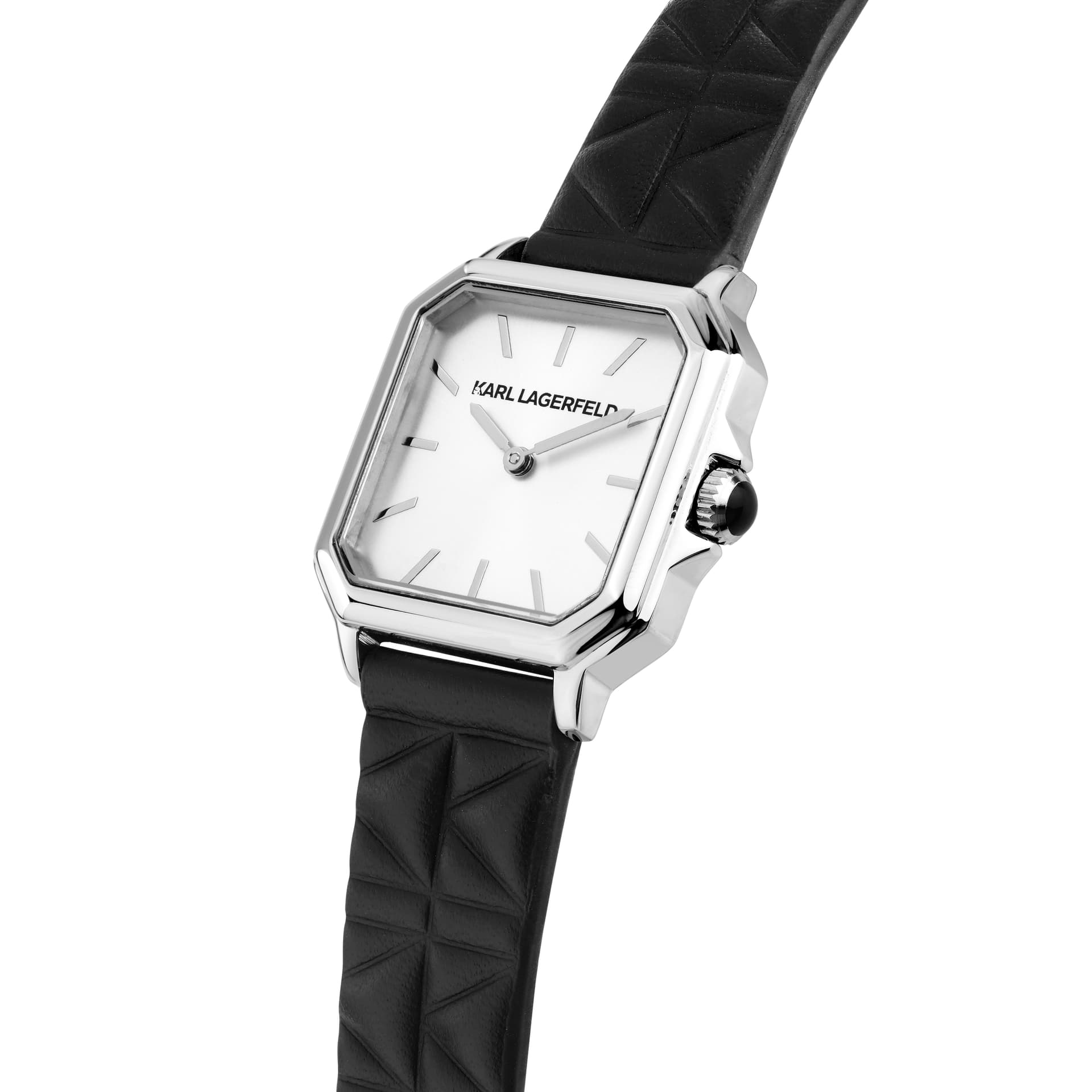 Механические часы KARL LAGERFELD Carla Lagaffe Classic Collection Кварцевый механизм Натуральная кожа Шнуровка Белый циферблат - изображение 4