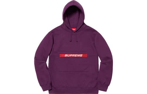 Кофта Supreme SS19 Zip Pouch Hooded Sweatshirt Purplelogo - изображение 1