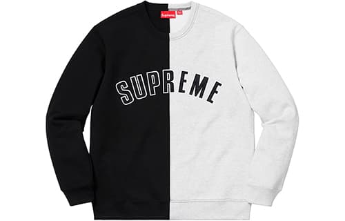 Кофта Supreme FW18 Split Crewneck Sweatshirt Black - изображение 1