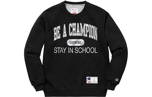 Худи Supreme x Champion SS18 Crewneck Black - изображение 1
