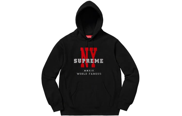 Кофта Supreme FW19 Week 13 NY Hooded Sweatshirt Black - изображение 1