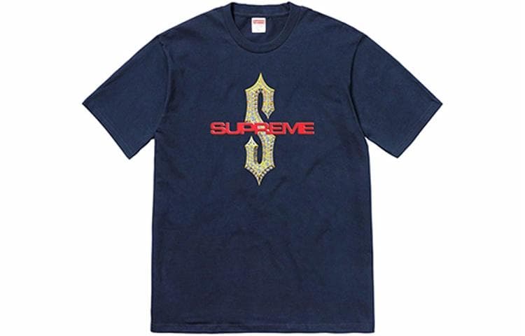 Футболка Supreme SS18 Diamonds Tee Navy T - изображение 1