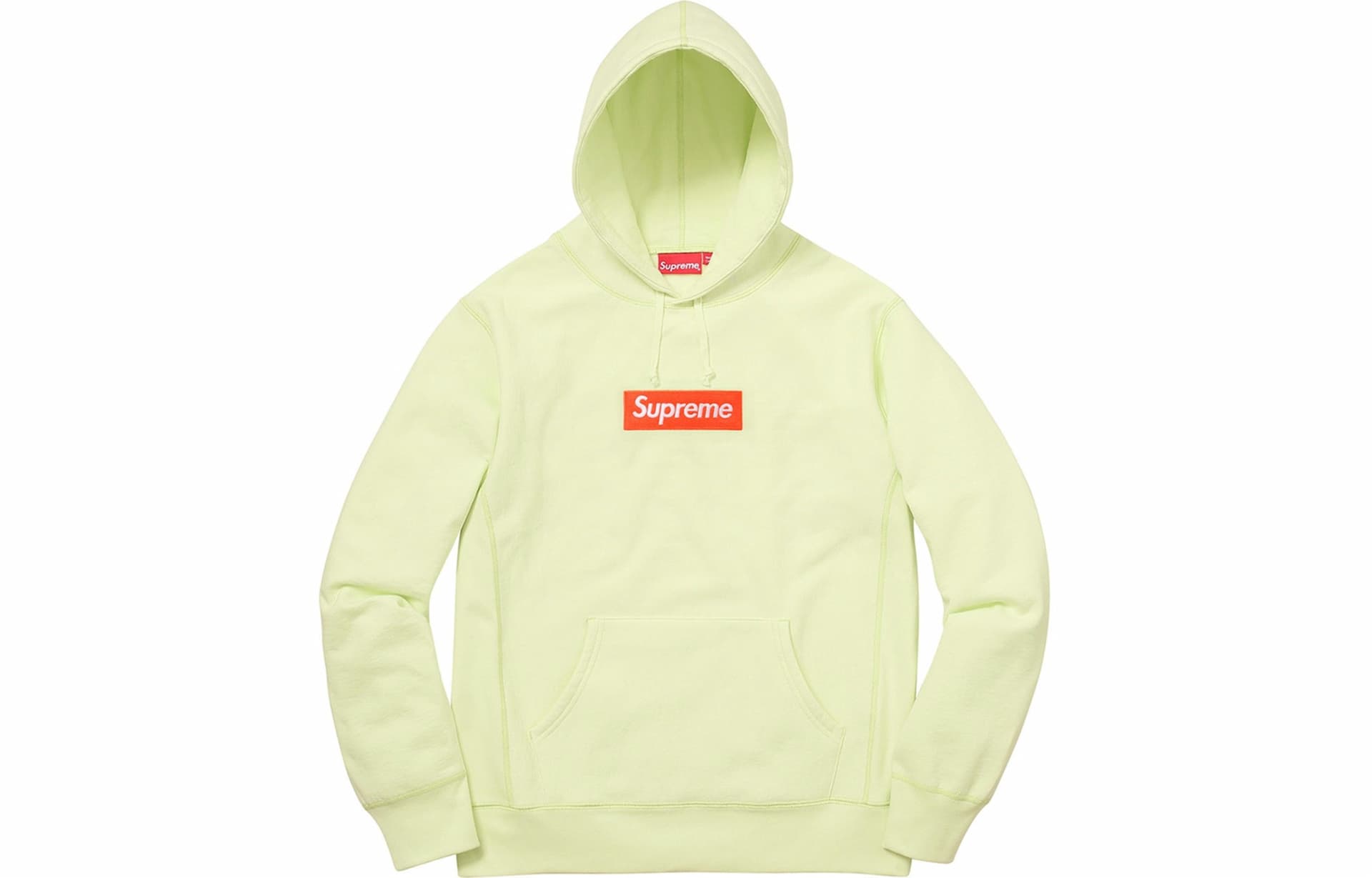 Кофта Supreme FW17 Box Logo Hooded Sweatshirt Pale Lime - изображение 1