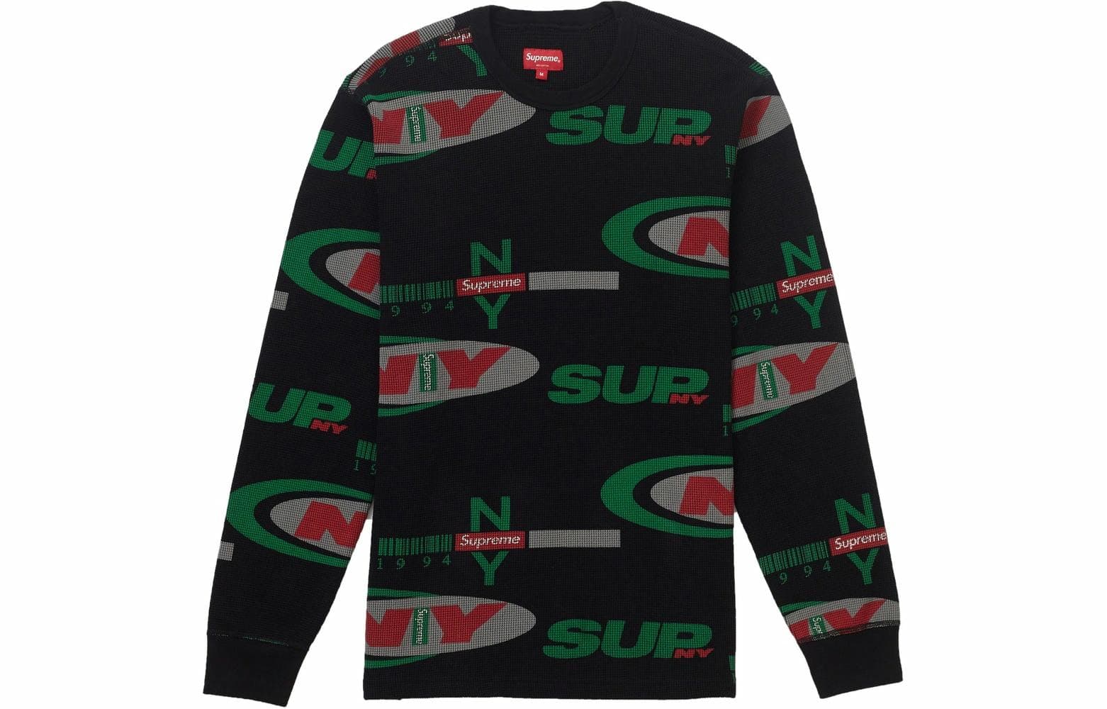 Худи Supreme FW18 NY Waffle Thermal Black - изображение 1