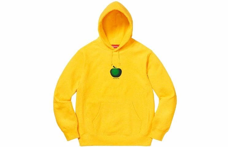 Кофта Supreme SS19 Apple Hooded Sweatshirt Yellow logo - изображение 1
