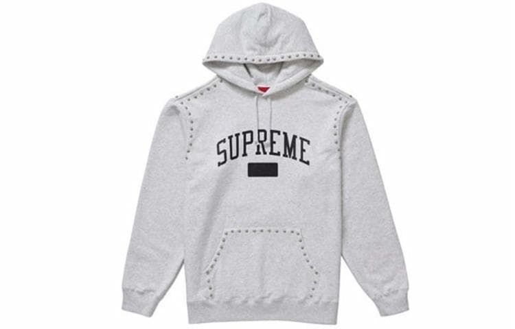 Кофта Supreme FW18 Studded Hooded Sweatshirt Ash Grey - изображение 1