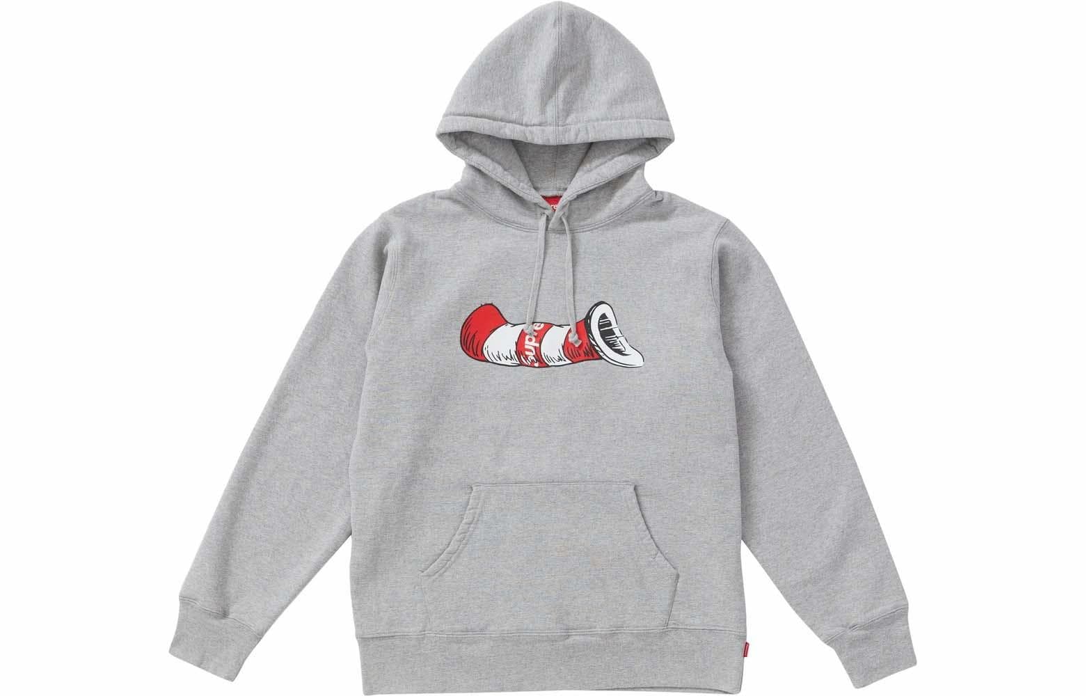 Кофта Supreme FW18 Cat in the Hat Hooded Sweatshirt Heather Grey - изображение 1