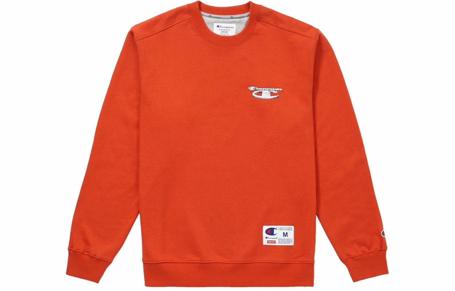 Худи Supreme x Champion FW18 3D Metallic Crewneck Brick Red - изображение 1