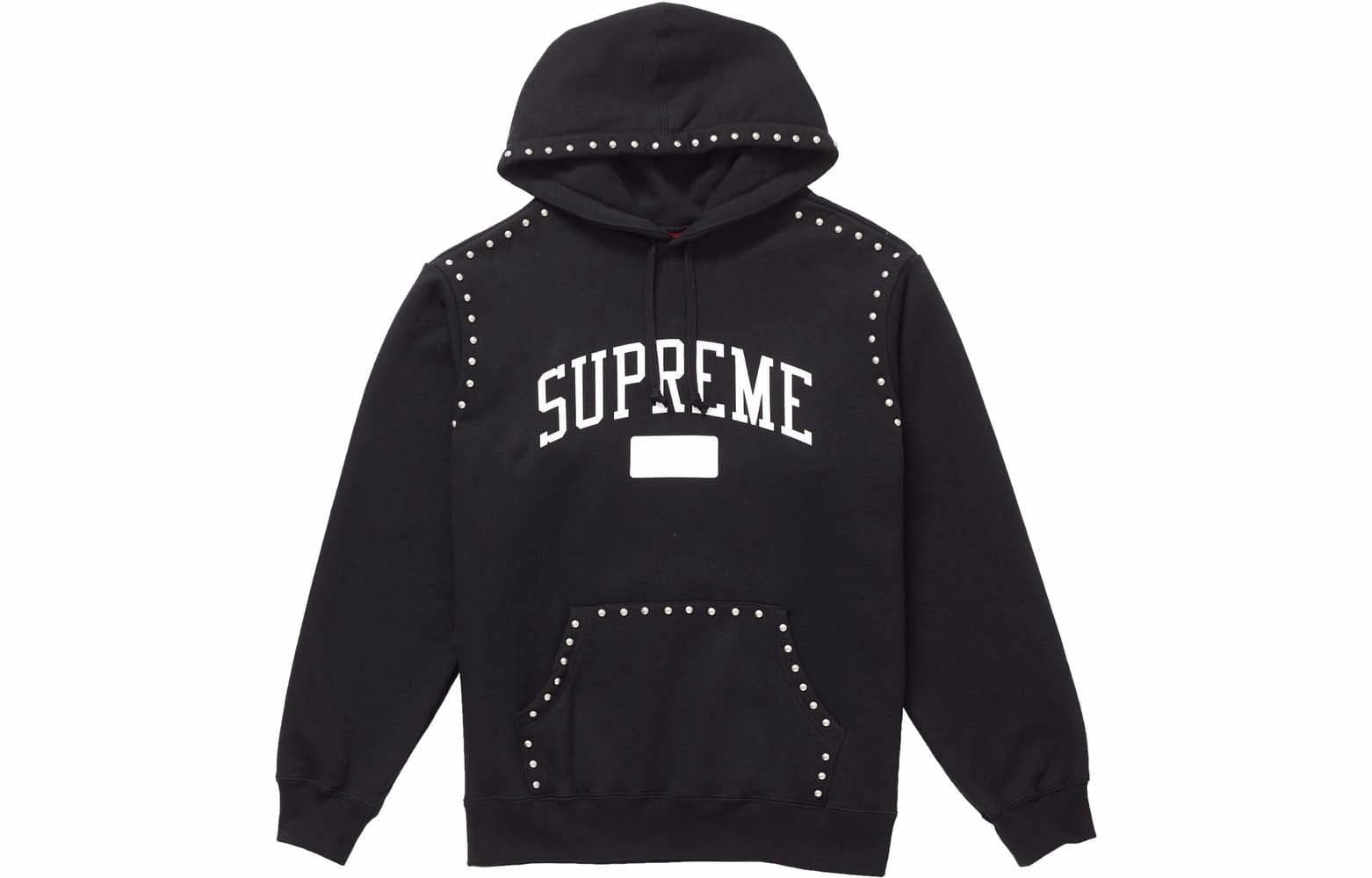 Кофта Supreme FW18 Studded Hooded Sweatshirt Black - изображение 1