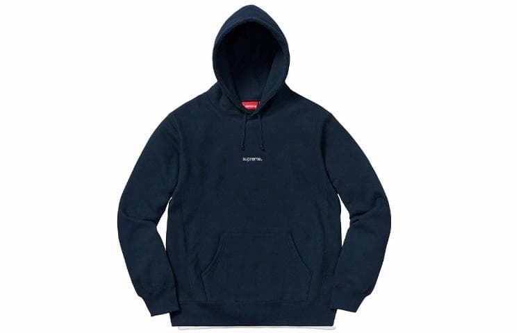 Кофта Supreme FW18 Trademark Hooded Sweatshirt Navy - изображение 1