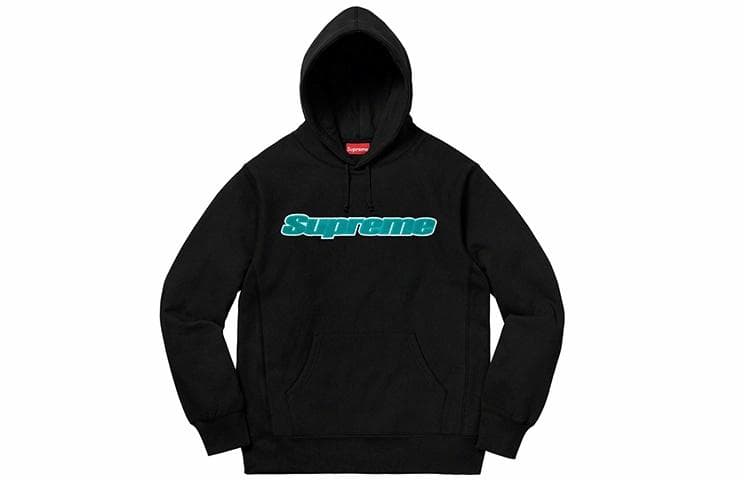 Кофта Supreme SS19 Chenille Hooded Sweatshirt Black - изображение 1