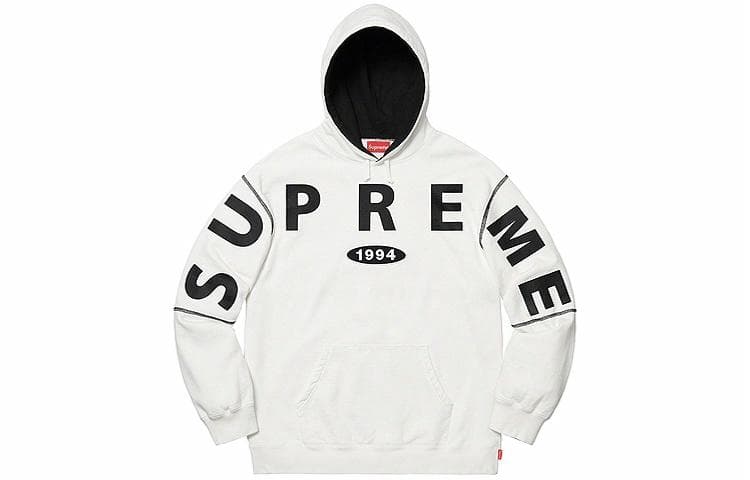 Кофта Supreme FW19 Spread Logo Hooded Sweatshirt White - изображение 1