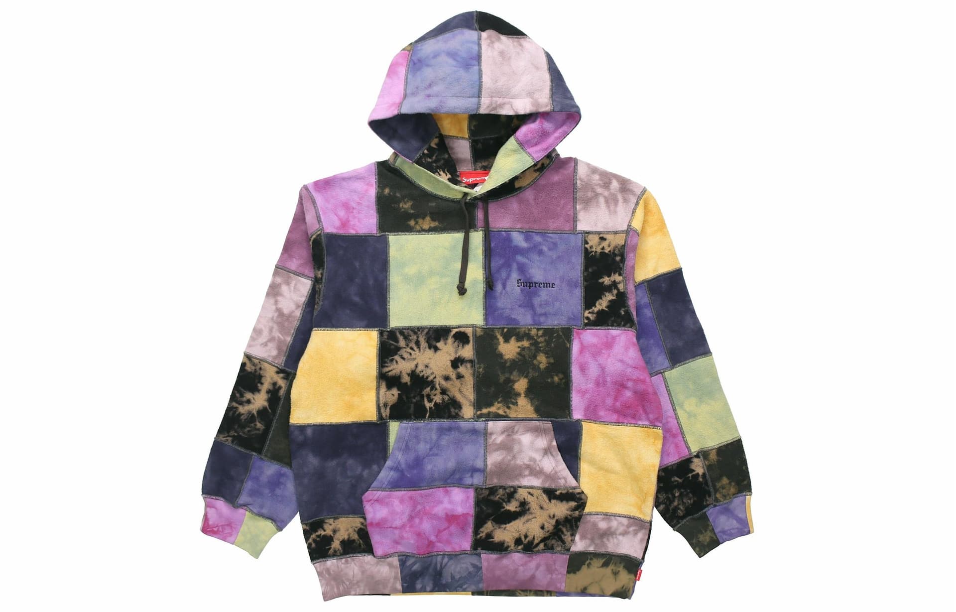 Кофта Supreme SS19 Patchwork Tie Dye Hooded Sweatshirt - изображение 1