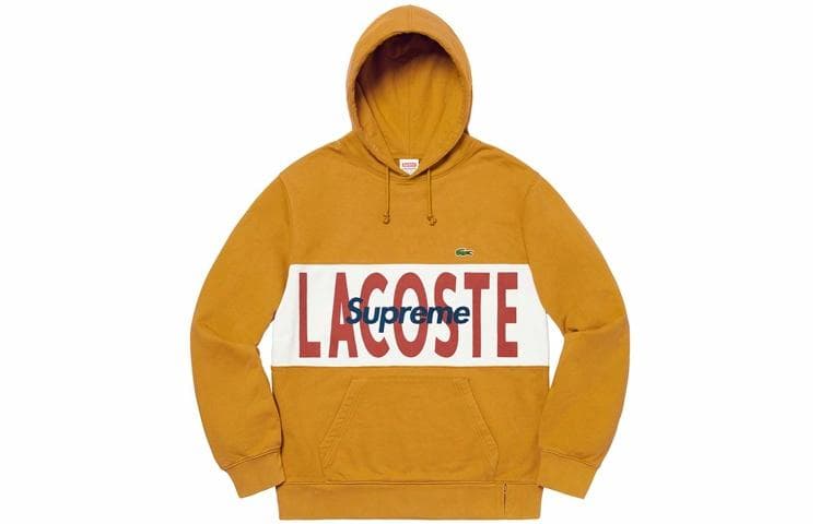 Худи Supreme x LACOSTE Hoodie Yellow - изображение 1