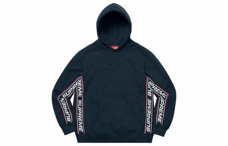 Кофта Supreme FW19 Week 3 Text Rib Hooded Sweatshirt logo - изображение 1