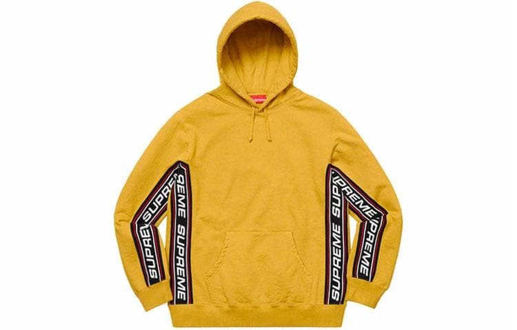 Кофта Supreme FW19 Week 3 Text Rib Hooded Sweatshirt Yellow - изображение 1