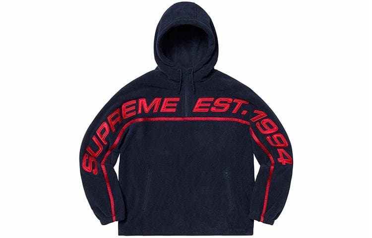 Кофта Supreme Polartec Half Zip Hooded Sweatshirt Navy - изображение 1