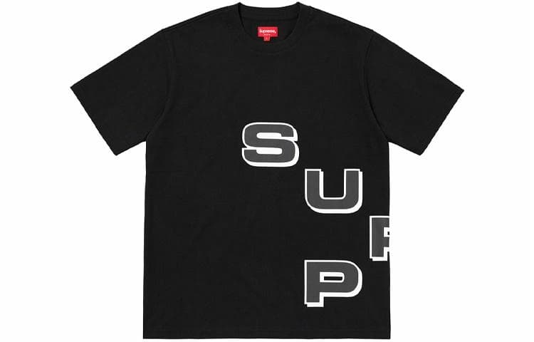 Футболка Supreme FW18 Stagger Tee Black LogoT - изображение 1