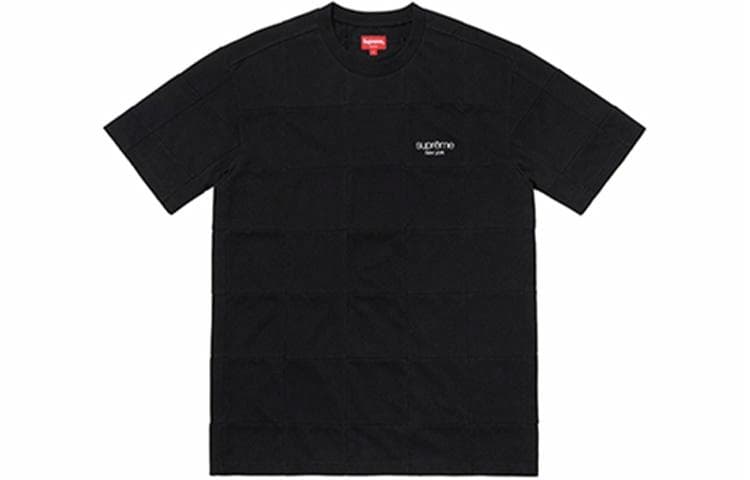 Футболка Supreme FW18 Patchwork Pique Tee Black - изображение 1