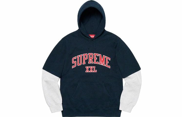 Кофта Supreme XXL Hooded Sweatshirt Navy - изображение 1