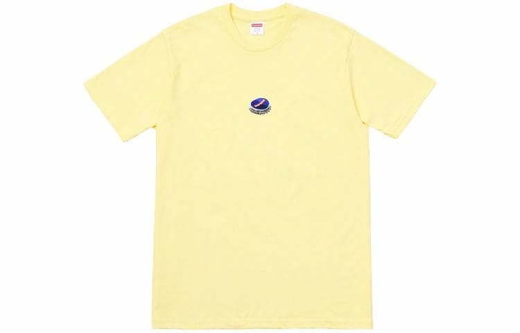 Футболка Supreme FW18 Bottle Cap Tee Pale Yellow - изображение 1