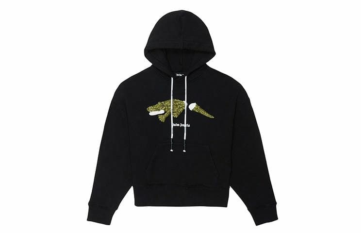 Худи Palm Angels Crocodile Print Hoodie Black