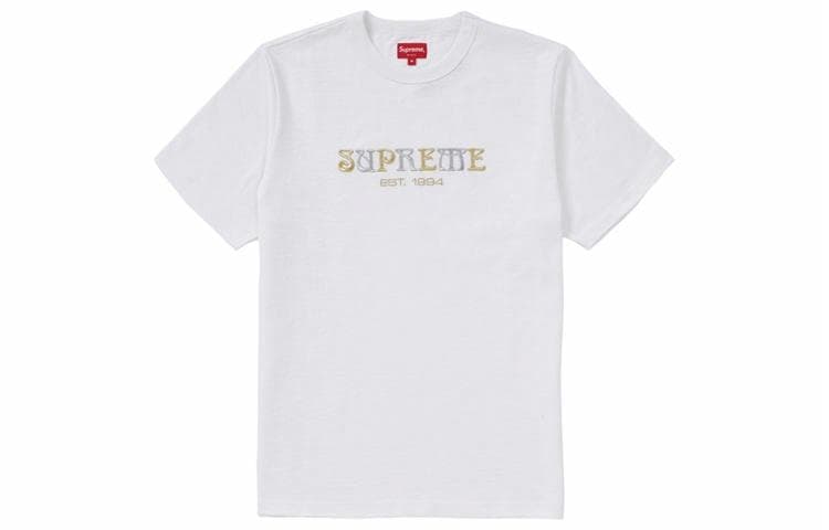 Футболка Supreme FW18 Nouveau Logo Tee White - изображение 1