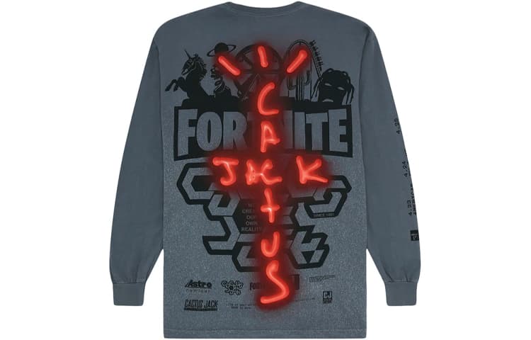 Футболка Travis Scott Cactus Jack Back Bling LS Tee T - изображение 1