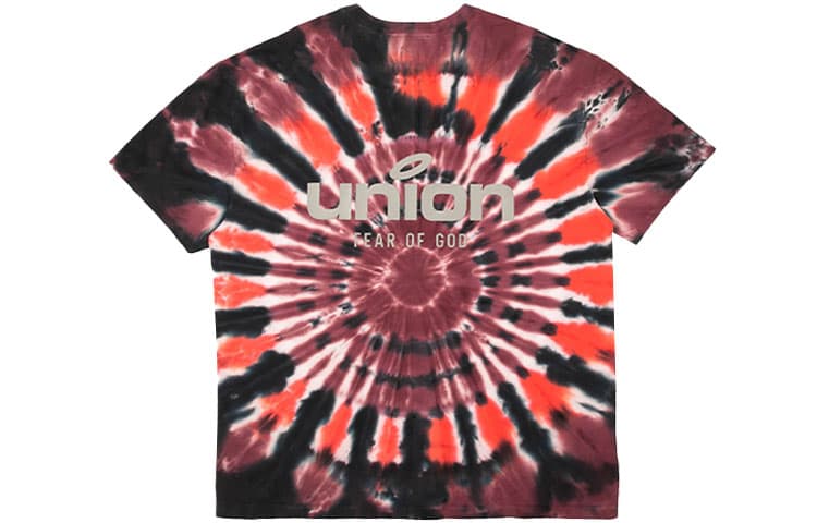 Футболка Fear of God Essentials x Union LA FW21 Vintage Tee Tie DyeMultiLogoT - изображение 1
