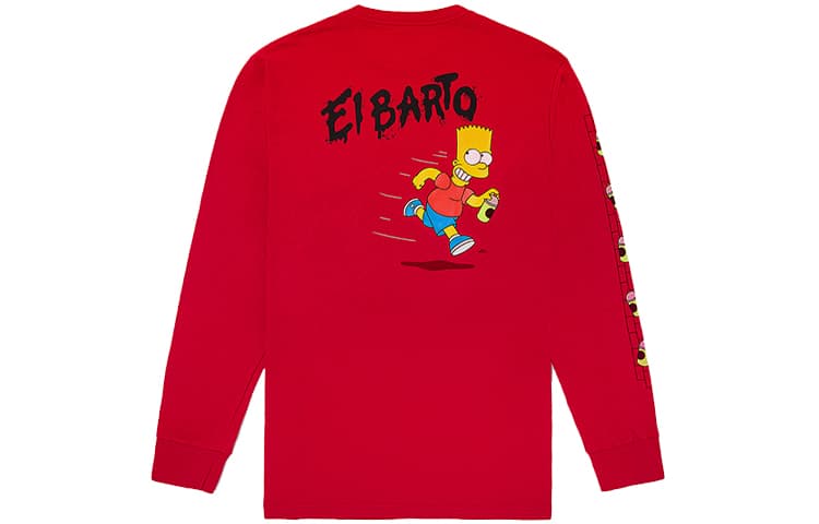 Кофта Vans x The Simpsons Long Sleeve Tee Red - изображение 1