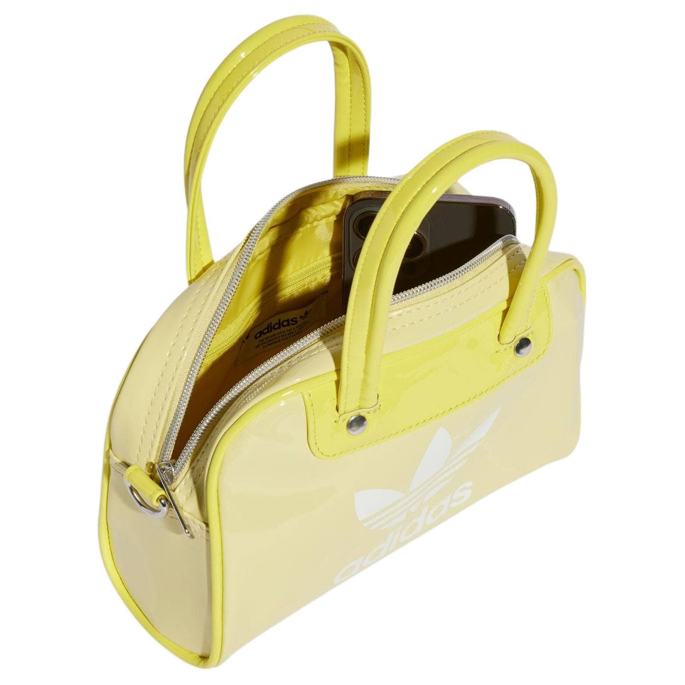 Сумка Adidas Originals Adicolor Полиуретан Bowling Bag Сумка через плечо Мини Сумка для женщин Розовый Желтый - изображение 3