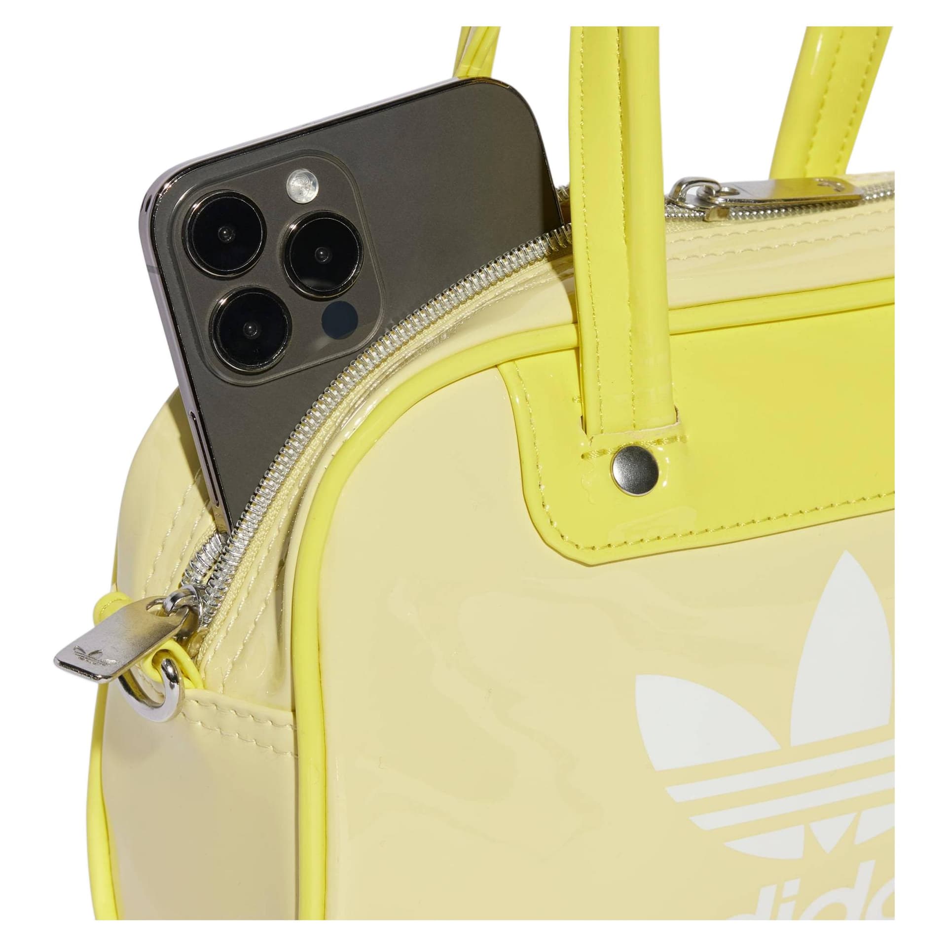 Сумка Adidas Originals Adicolor Полиуретан Bowling Bag Сумка через плечо Мини Сумка для женщин Розовый Желтый - изображение 5