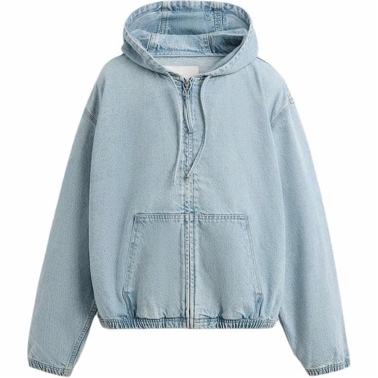 Джинсовая куртка ZARA Denim Hoodie Jacket Light Blue - изображение 1