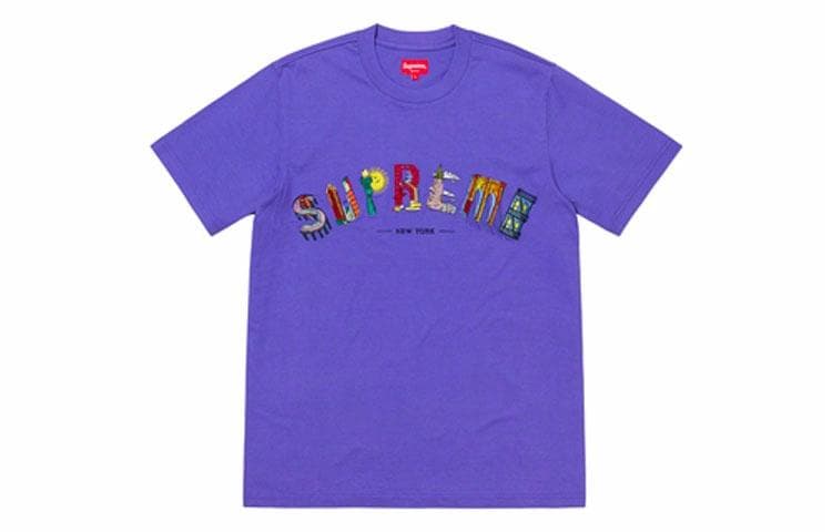 Футболка Supreme SS19 City Arc Tee DustyPurple LogoT - изображение 1