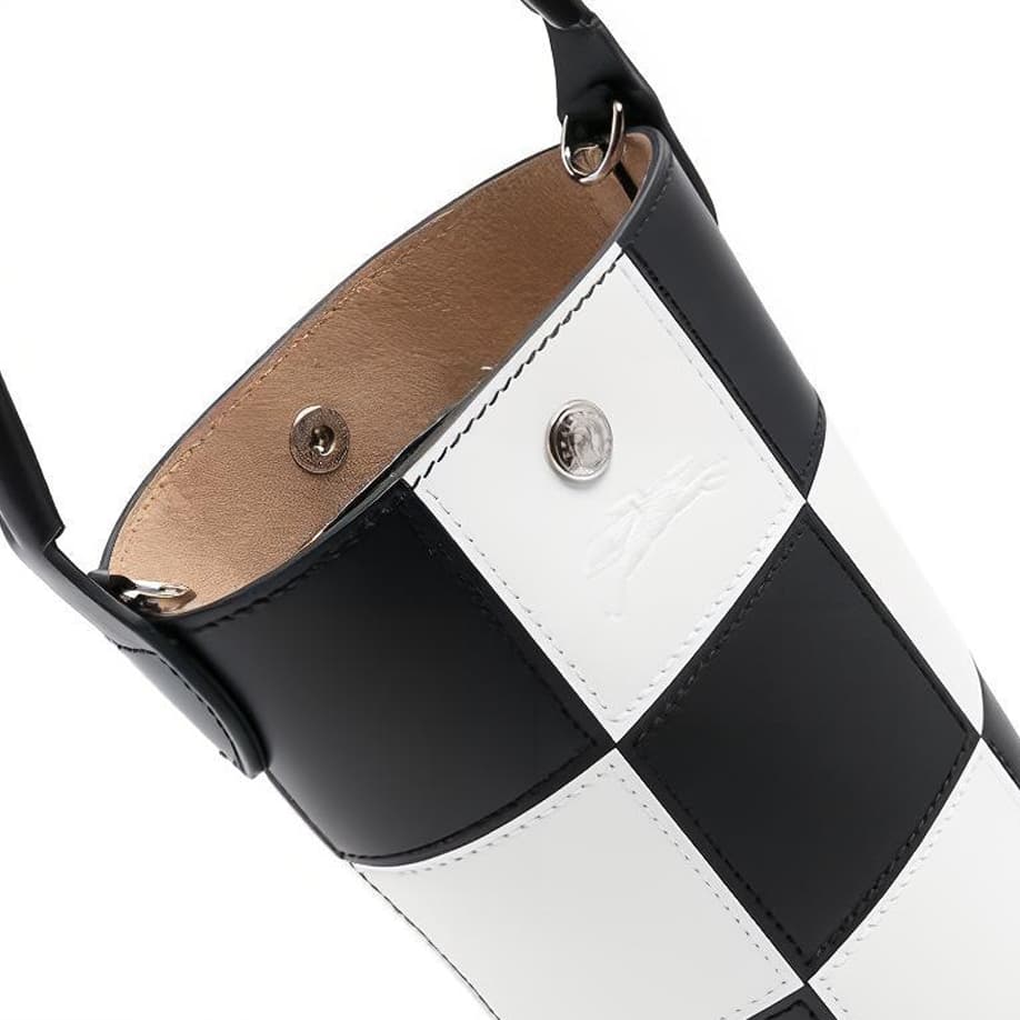 Сумка LONGCHAMP Épure Телячья кожа Ведрообразная сумка Сумка Сумка через плечо Сумка через плечо Мини Женский Черный Белый - изображение 4