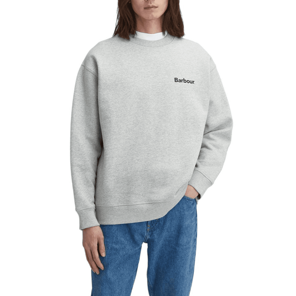 Кофта BARBOUR Brushed Nicholas Однотонный свитшот с круглым вырезом и длинными рукавами Мужской Серый - изображение 2