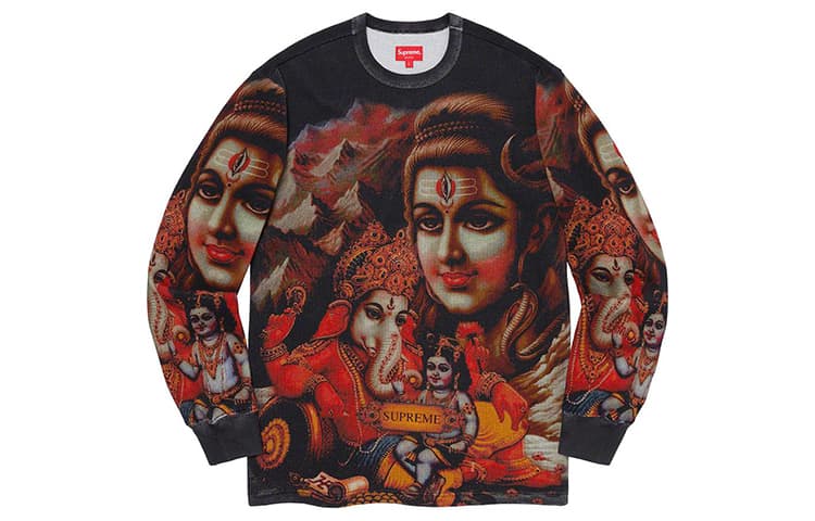 Футболка Supreme FW19 Week 13 Ganesh LS Thermal Black T - изображение 1