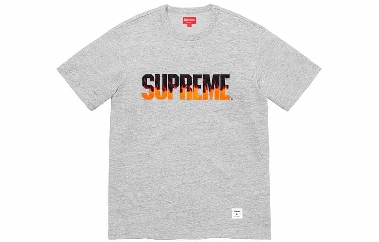 Футболка Supreme Flame S/S Top Grey - изображение 1