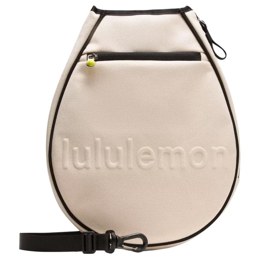 Спортивная сумка Lululemon Racket Хлопковое волокно Шар Сумка для ракеток Рюкзак Спортивные сумки Унисекс Натуральный Экрю черный - изображение 4