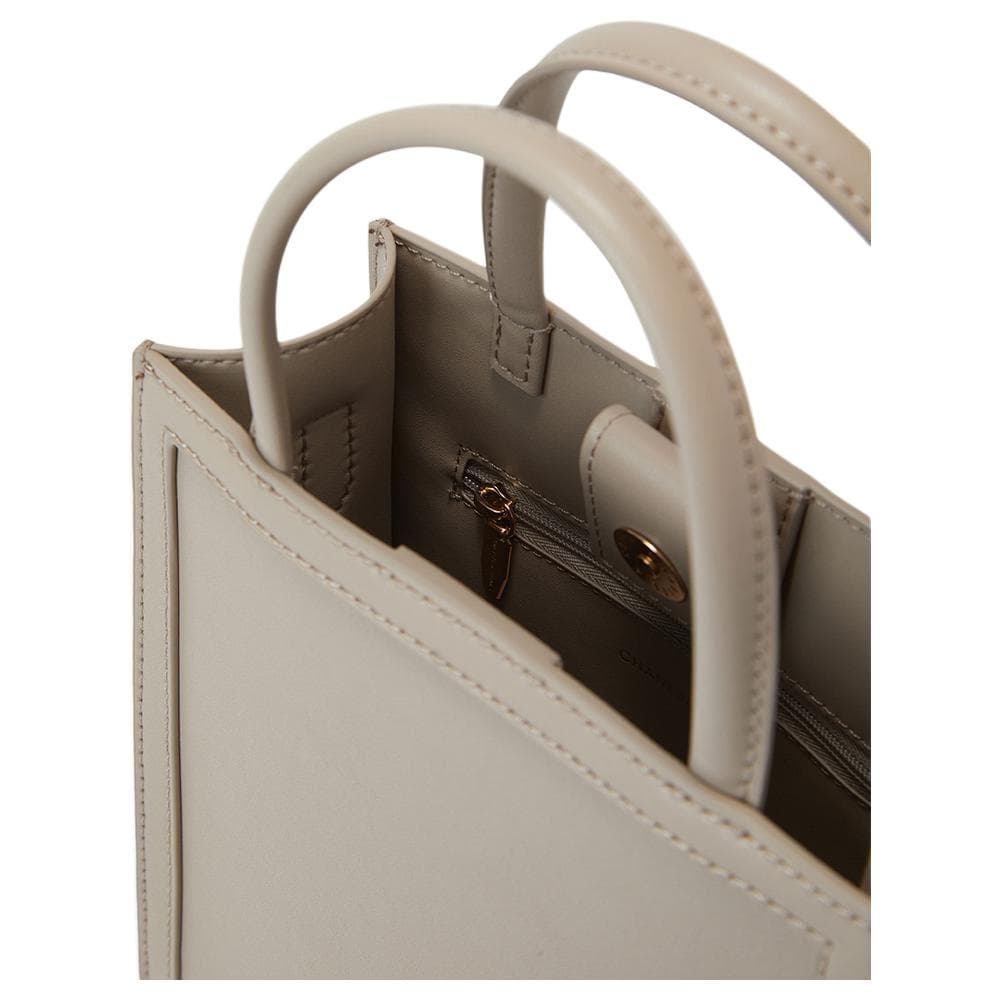 Сумка CHARLES&KEITH Однотонный минималистичный универсальный искусственная кожа сумка-тоут для покупок через плечо маленький женский тауповый - изображение 5
