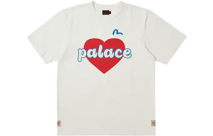 Футболка PALACE x EVISU 3.0 SS23 Heart T-Shirt White LogoT - изображение 1