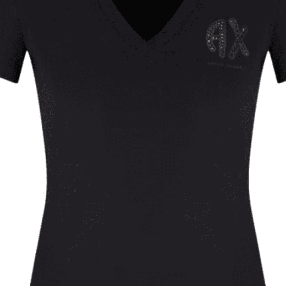 Футболка ARMANI EXCHANGEAE Стандартная (Обычная) Рубашка T Женская Черная - изображение 2