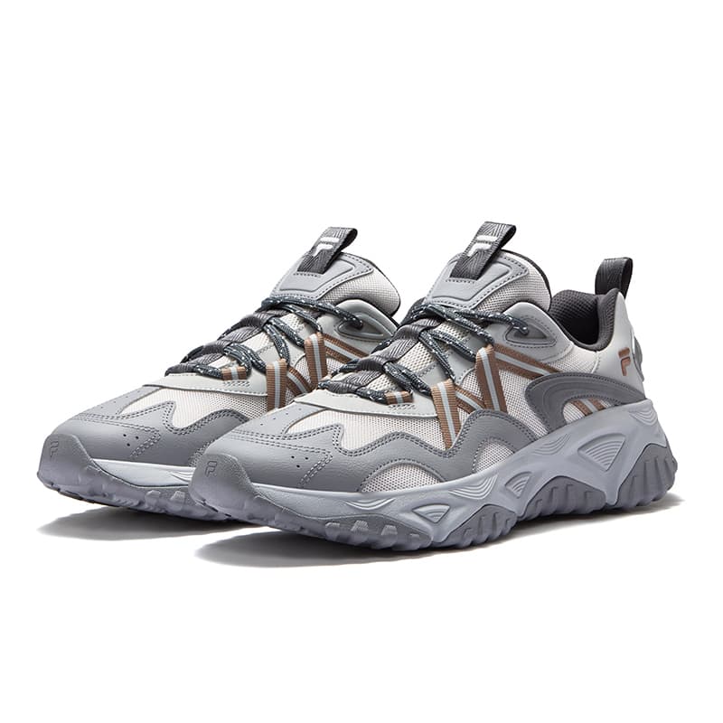 Кроссовки FILA FUSION FREEROAM Wander Shoes Текстиль Синтетическая кожа Низкий верх Повседневная обувь Мужская Серый Белый - изображение 2